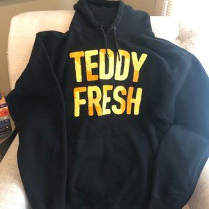 Teddy Fresh Black and Yellow Hoodie Size Medium